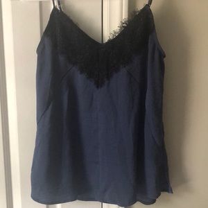Beautiful blue and black silk Express tank top
